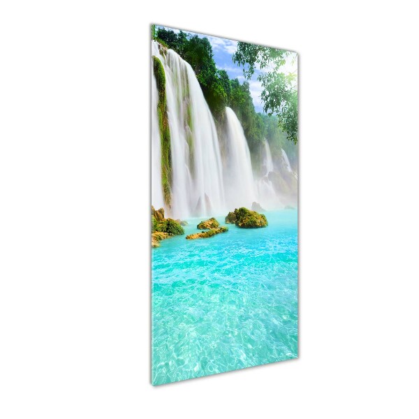 Fotocuadro de cristal elegante para hogar vertical Cascada