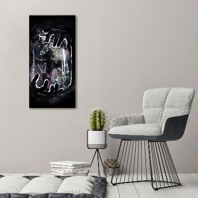 Cuadro de vidrio templado 4mm para pared vertical Mariposas en un frasco