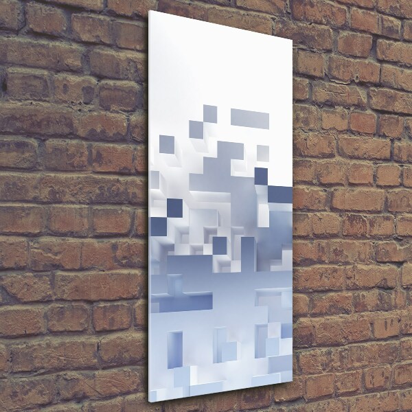 Fotocuadro de cristal elegante para hogar vertical Abstracción cúbica