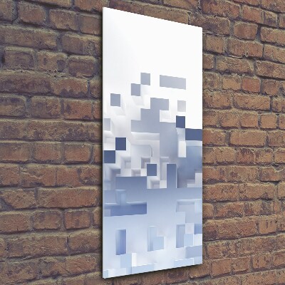 Fotocuadro de cristal elegante para hogar vertical Abstracción cúbica