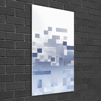 Fotocuadro de cristal elegante para hogar vertical Abstracción cúbica
