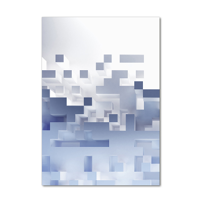 Fotocuadro de cristal elegante para hogar vertical Abstracción cúbica