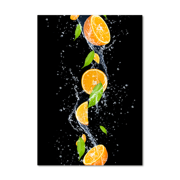 Fotocuadro de cristal elegante para hogar vertical Naranjas