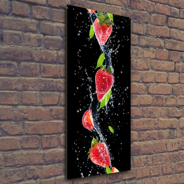Cuadro de cristal moderno efecto brillo vertical fresas