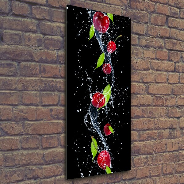 Cuadro decorativo en cristal con canto pulido vertical Guindas