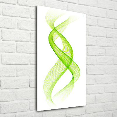 Cuadro decorativo en cristal con canto pulido vertical Ondas de colores