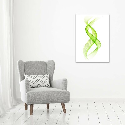 Cuadro decorativo en cristal con canto pulido vertical Ondas de colores