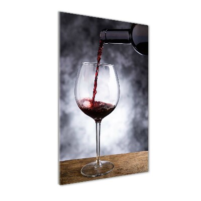 Cuadro de cristal moderno efecto brillo vertical Vino tinto