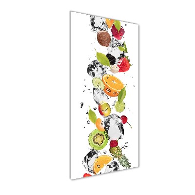 Fotocuadro de cristal elegante para hogar vertical Fruta y agua