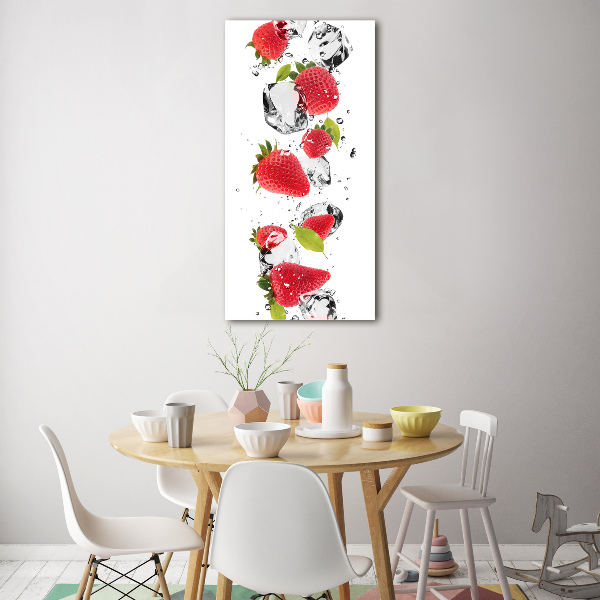 Cuadro de cristal moderno efecto brillo vertical fresas