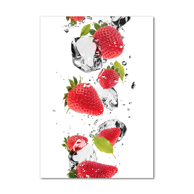 Cuadro de cristal moderno efecto brillo vertical fresas