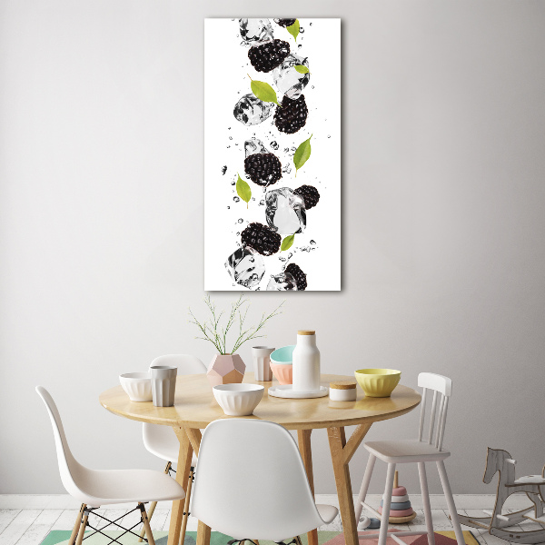 Fotocuadro de cristal elegante para hogar vertical Moras y agua