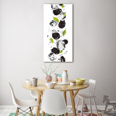 Fotocuadro de cristal elegante para hogar vertical Moras y agua