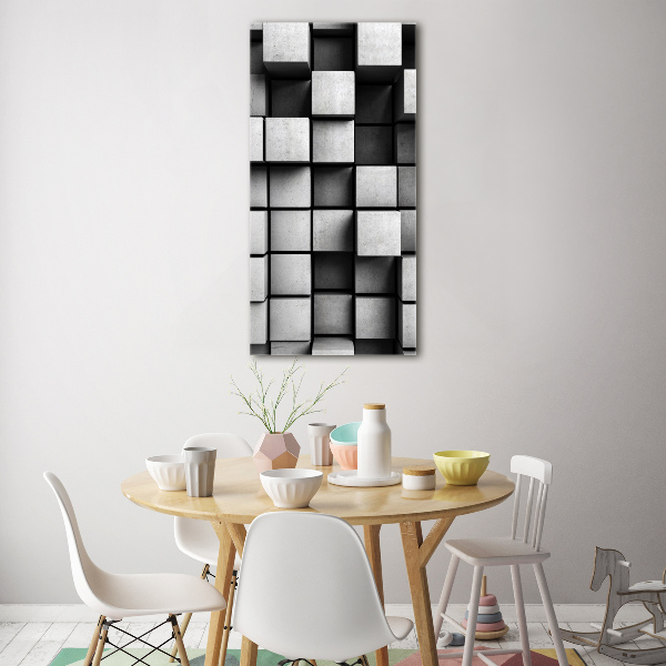 Cuadro decorativo en cristal con canto pulido vertical Abstracción