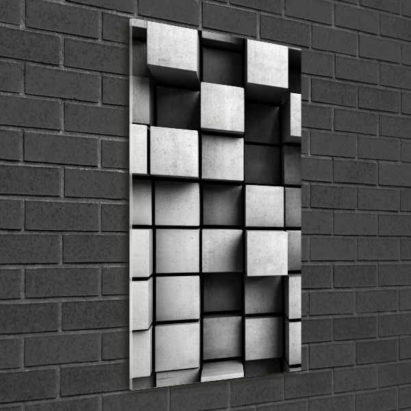 Cuadro decorativo en cristal con canto pulido vertical Abstracción