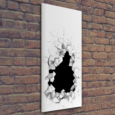 Cuadro de cristal moderno efecto brillo vertical Agujero en la pared