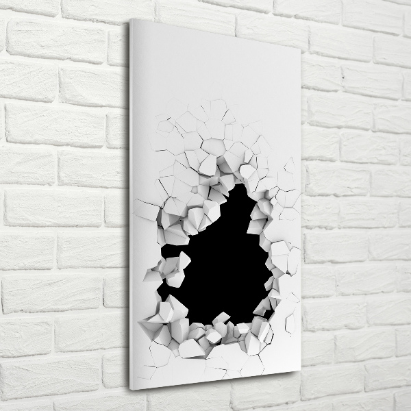 Cuadro de cristal moderno efecto brillo vertical Agujero en la pared