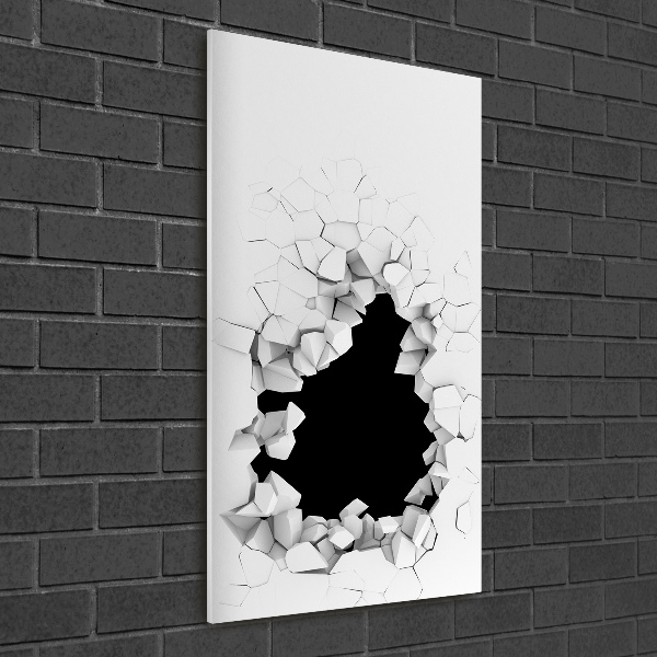 Cuadro de cristal moderno efecto brillo vertical Agujero en la pared