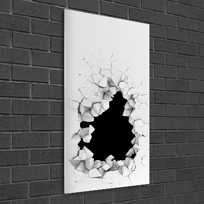 Cuadro de cristal moderno efecto brillo vertical Agujero en la pared