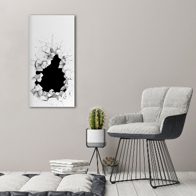 Cuadro de cristal moderno efecto brillo vertical Agujero en la pared