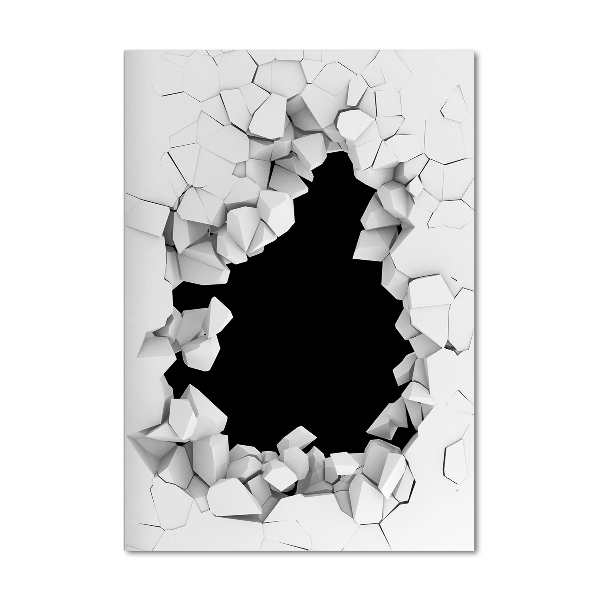 Cuadro de cristal moderno efecto brillo vertical Agujero en la pared