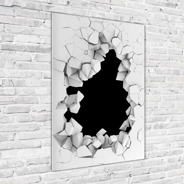 Cuadro de cristal moderno efecto brillo vertical Agujero en la pared
