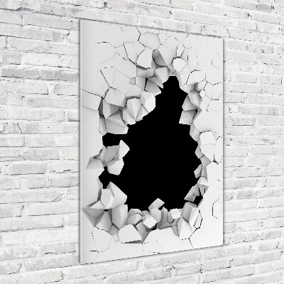 Cuadro de cristal moderno efecto brillo vertical Agujero en la pared