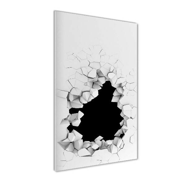 Cuadro de cristal moderno efecto brillo vertical Agujero en la pared