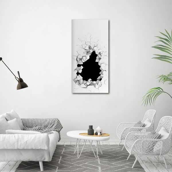 Cuadro de cristal moderno efecto brillo vertical Agujero en la pared