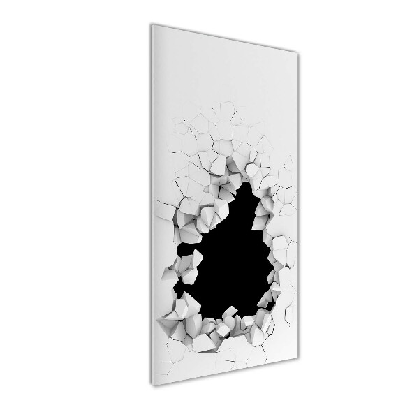 Cuadro de cristal moderno efecto brillo vertical Agujero en la pared