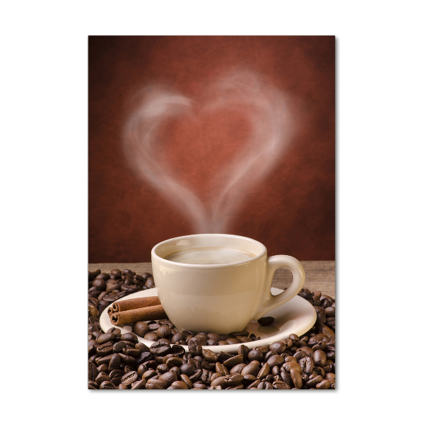 Fotocuadro de cristal elegante para hogar vertical Café aromático