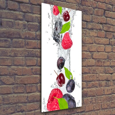 Cuadro decorativo en cristal con canto pulido vertical Frutos del bosque
