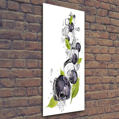 Fotocuadro de cristal elegante para hogar vertical Bayas y hielo