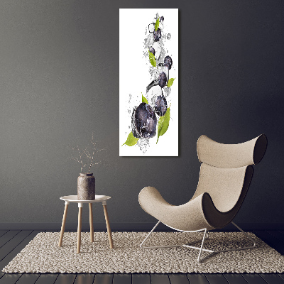 Fotocuadro de cristal elegante para hogar vertical Bayas y hielo