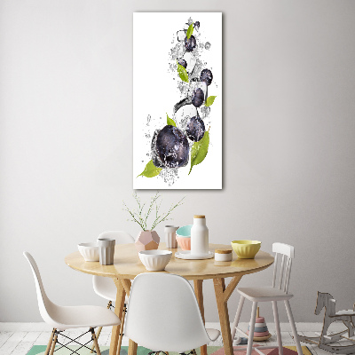 Fotocuadro de cristal elegante para hogar vertical Bayas y hielo