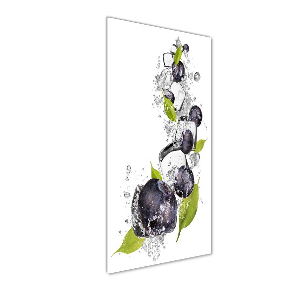 Fotocuadro de cristal elegante para hogar vertical Bayas y hielo