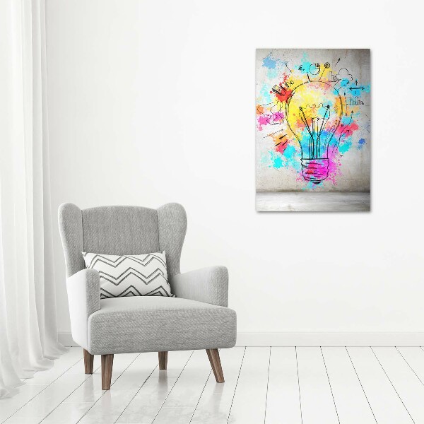 Fotocuadro de cristal elegante para hogar vertical Bombilla de colores