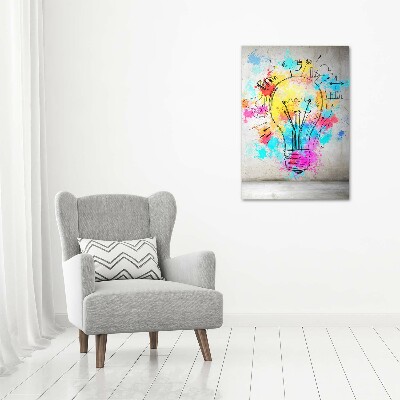 Fotocuadro de cristal elegante para hogar vertical Bombilla de colores