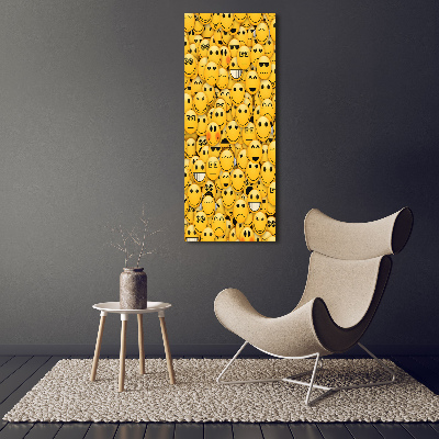 Cuadro decorativo en cristal con canto pulido vertical Emoticonos