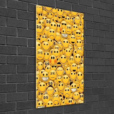 Cuadro decorativo en cristal con canto pulido vertical Emoticonos
