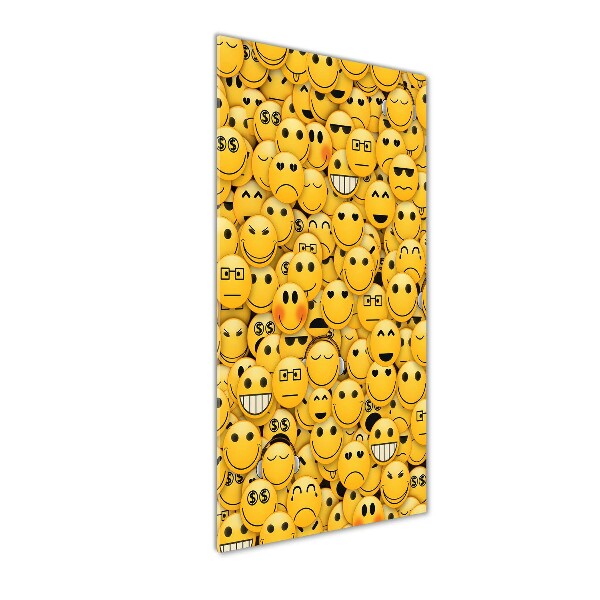 Cuadro decorativo en cristal con canto pulido vertical Emoticonos