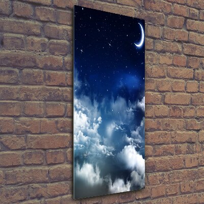 Cuadro decorativo en cristal con canto pulido vertical Cielo estrellado