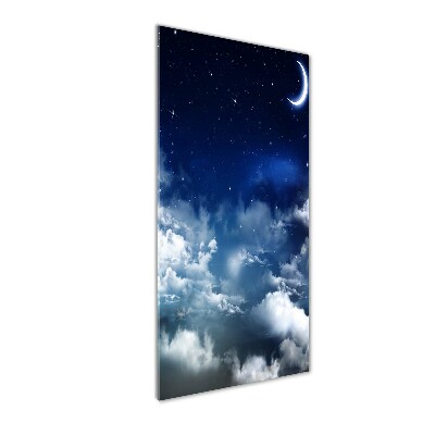 Cuadro decorativo en cristal con canto pulido vertical Cielo estrellado