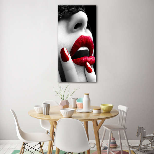 Fotocuadro de cristal elegante para hogar vertical Máscara de encaje