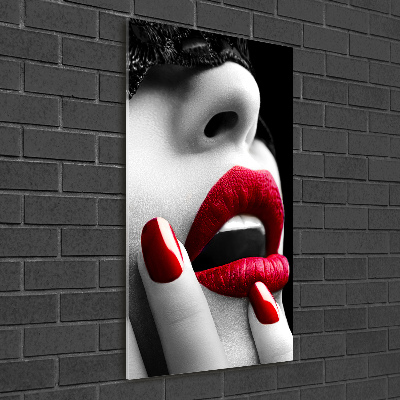 Fotocuadro de cristal elegante para hogar vertical Máscara de encaje