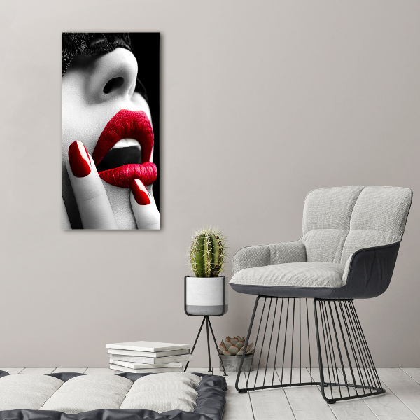 Fotocuadro de cristal elegante para hogar vertical Máscara de encaje