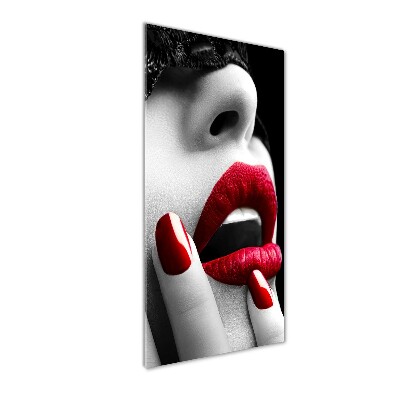 Fotocuadro de cristal elegante para hogar vertical Máscara de encaje