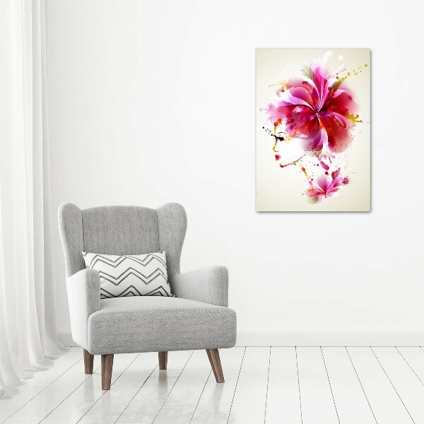 Cuadro decorativo en cristal con canto pulido vertical Mujer abstracta