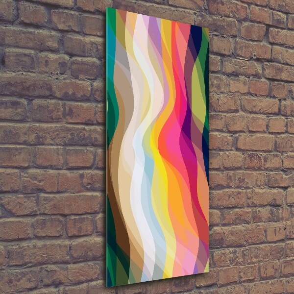 Cuadro de vidrio templado 4mm para pared vertical Ondas abstractas