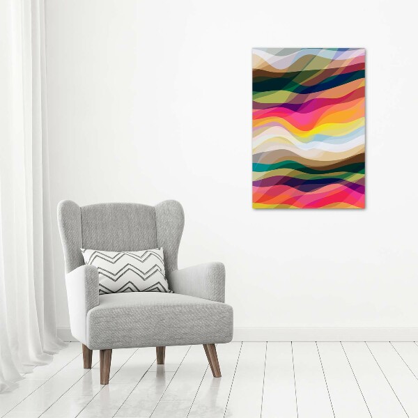 Cuadro de vidrio templado 4mm para pared vertical Ondas abstractas